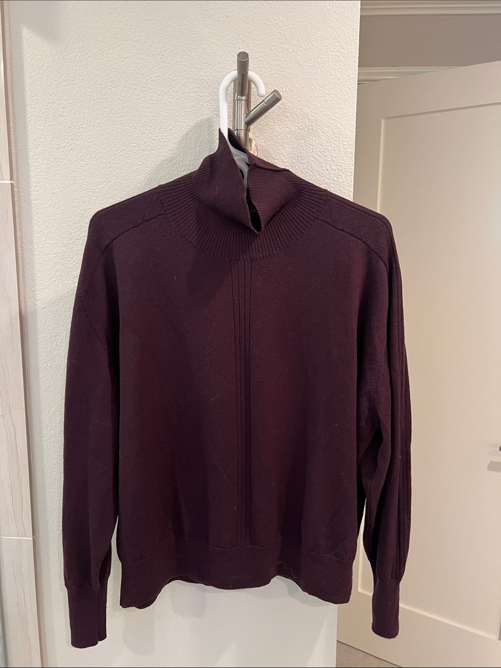 Soeur Women’sTurtleneck Sweater in Plum